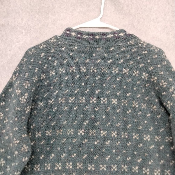 REI 85% Wool Cardigan Button Front Grandma Sweater Green Floral Women's Small - Picture 10 of 12